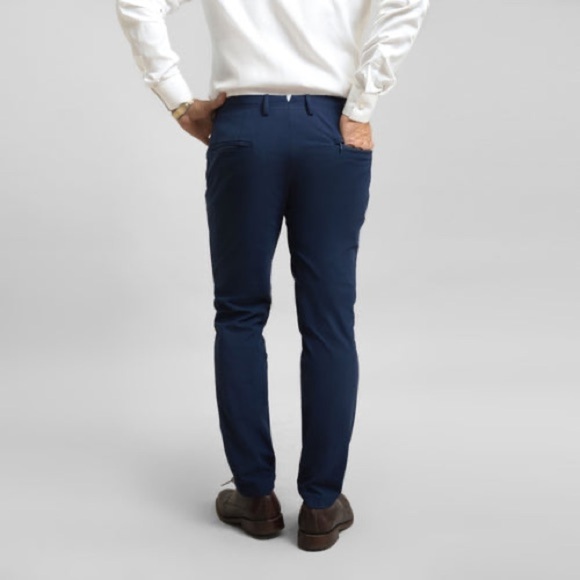 Sene Soho FlexTech 39x28 Blue Tailored Dress Pant - Picture 2 of 13